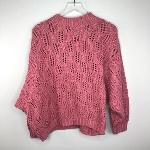 Express Dolman Hand Knit Sweater Pink VTG EUC L